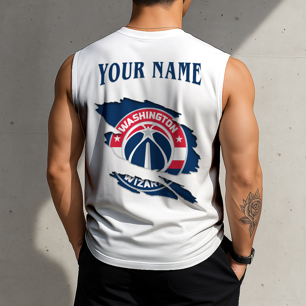 FINAL SALE - NEW CUSTOMIZED NBA28 WWI WASHINGTON WIZARDS TANKTOP & GYM SHIRT
