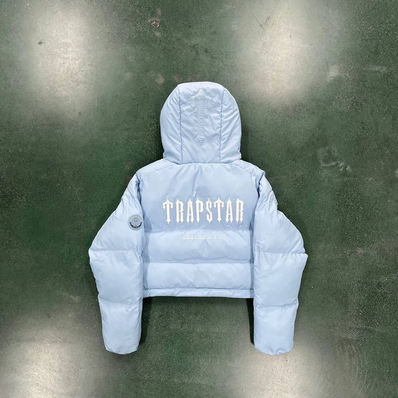Trapstar Women's Decoded Hooded Puffer 2.0 Jacket - Ice Blue Ironleague