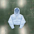 Trapstar Women's Decoded Hooded Puffer 2.0 Jacket - Ice Blue Ironleague