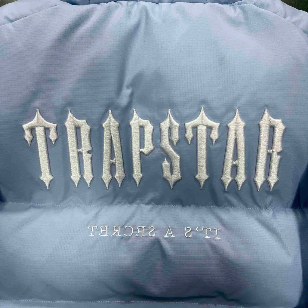 Trapstar Women's Decoded Hooded Puffer 2.0 Jacket - Ice Blue Ironleague