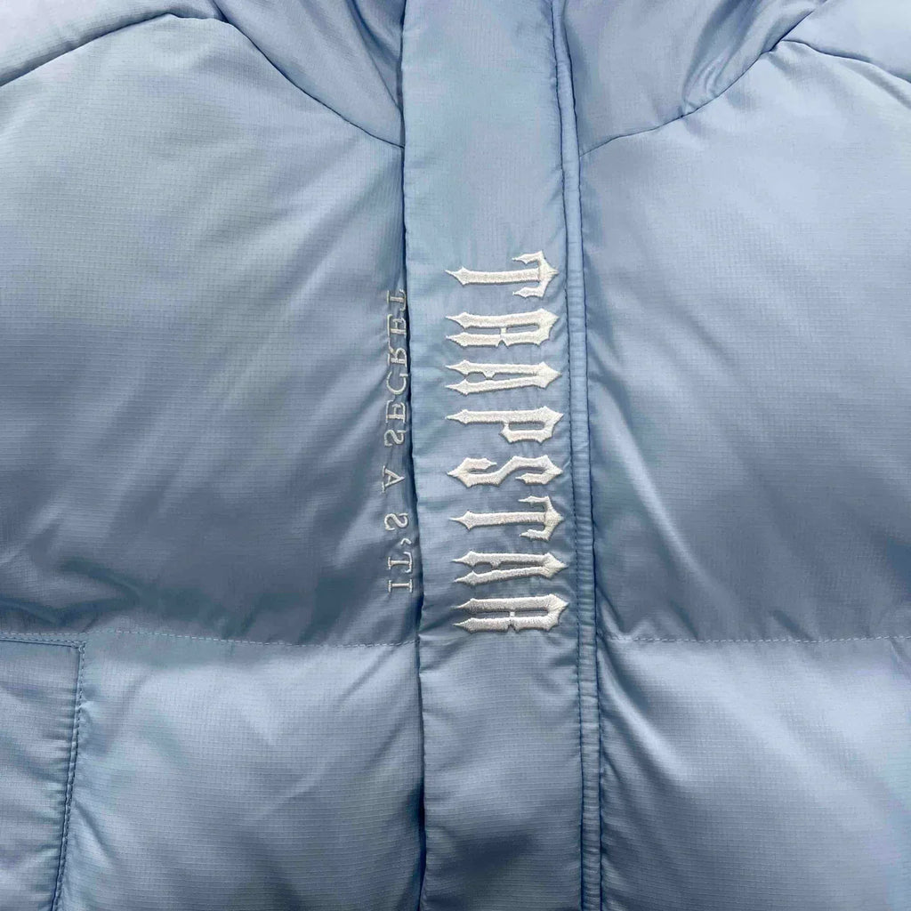 Trapstar Women's Decoded Hooded Puffer 2.0 Jacket - Ice Blue Ironleague