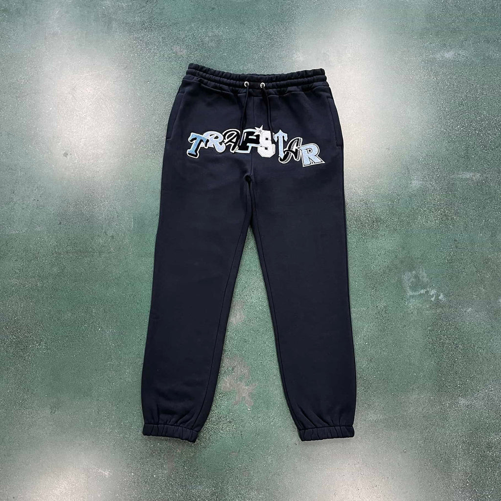 Trapstar Chenille Decoded Wildcard Tracksuit - Black/Blue Ironleague