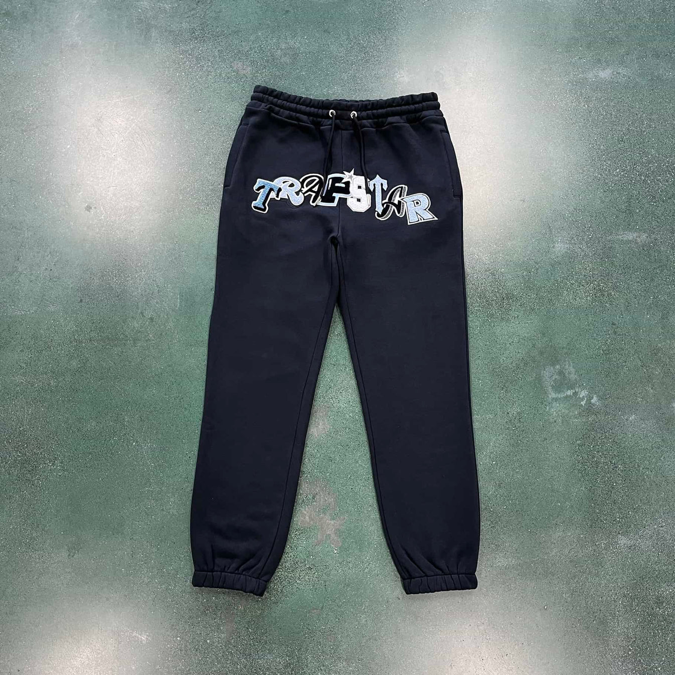 Trapstar Chenille Decoded Wildcard Tracksuit - Black/Blue Ironleague