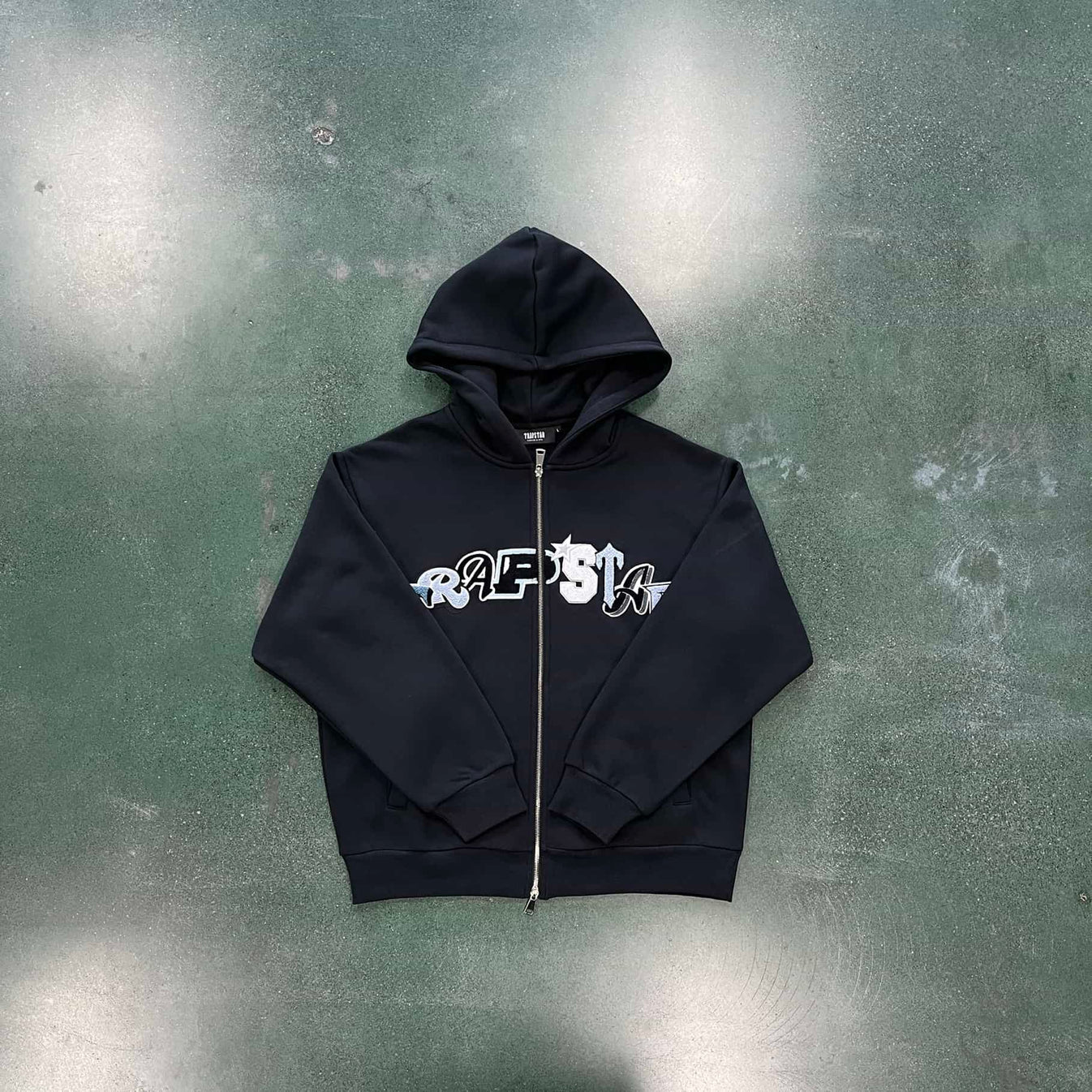 Trapstar Chenille Decoded Wildcard Tracksuit - Black/Blue Ironleague
