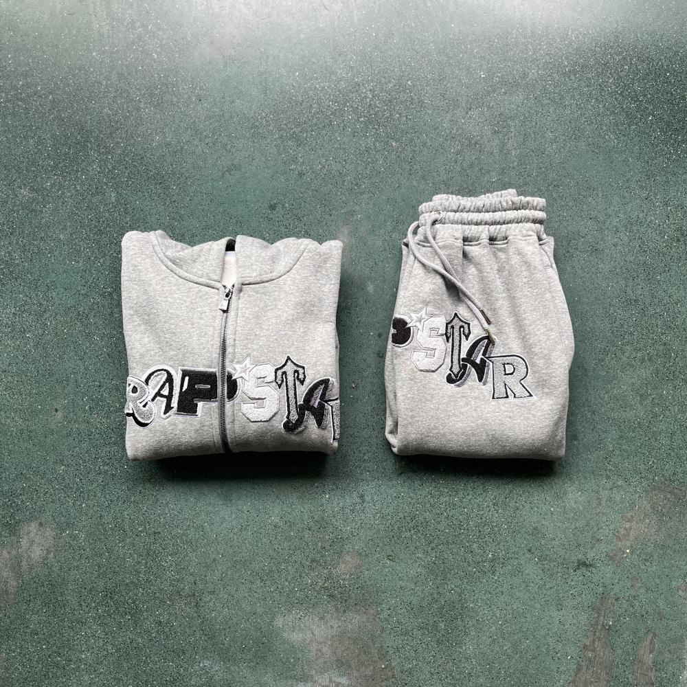 Trapstar Wildcard Chenille Decoded Tracksuit - Grey/Monochrome Ironleague