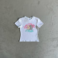 Syna Cat Lady T-Shirt - White/Blue Ironleague