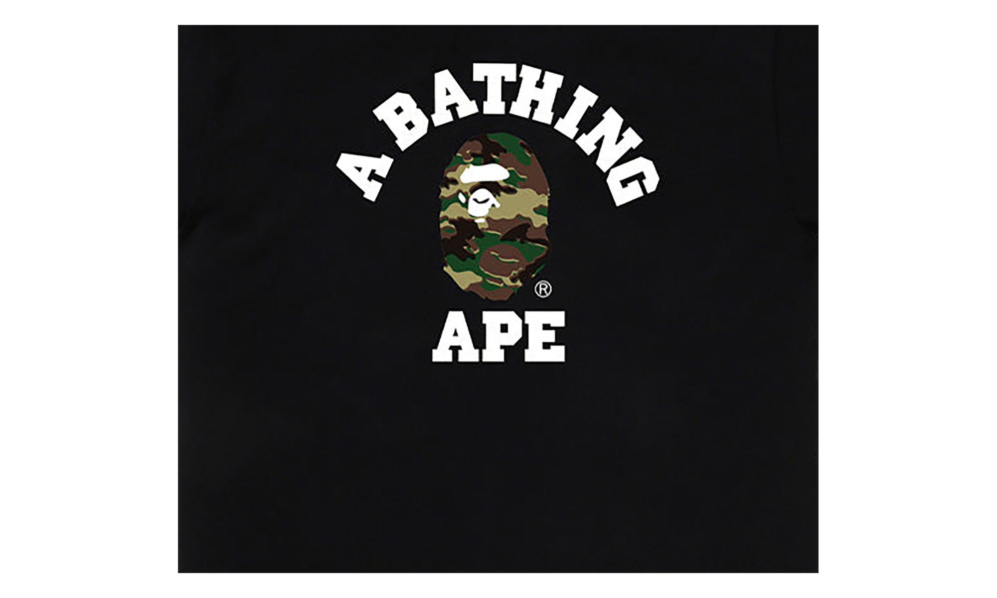 BAPE Glitch Woodland Camo College Tee Black / Green Camo 0ZXTEM031101Q BKM