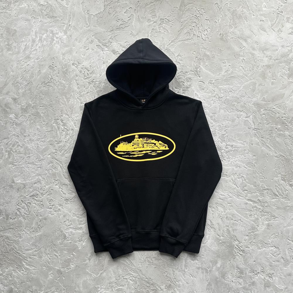 Corteiz Alcatraz Hoodie - Black/Yellow Ironleague