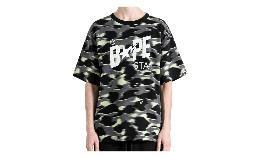 BAPE Screen Camo Sta Logo Tee Black 1M30109304 BLK