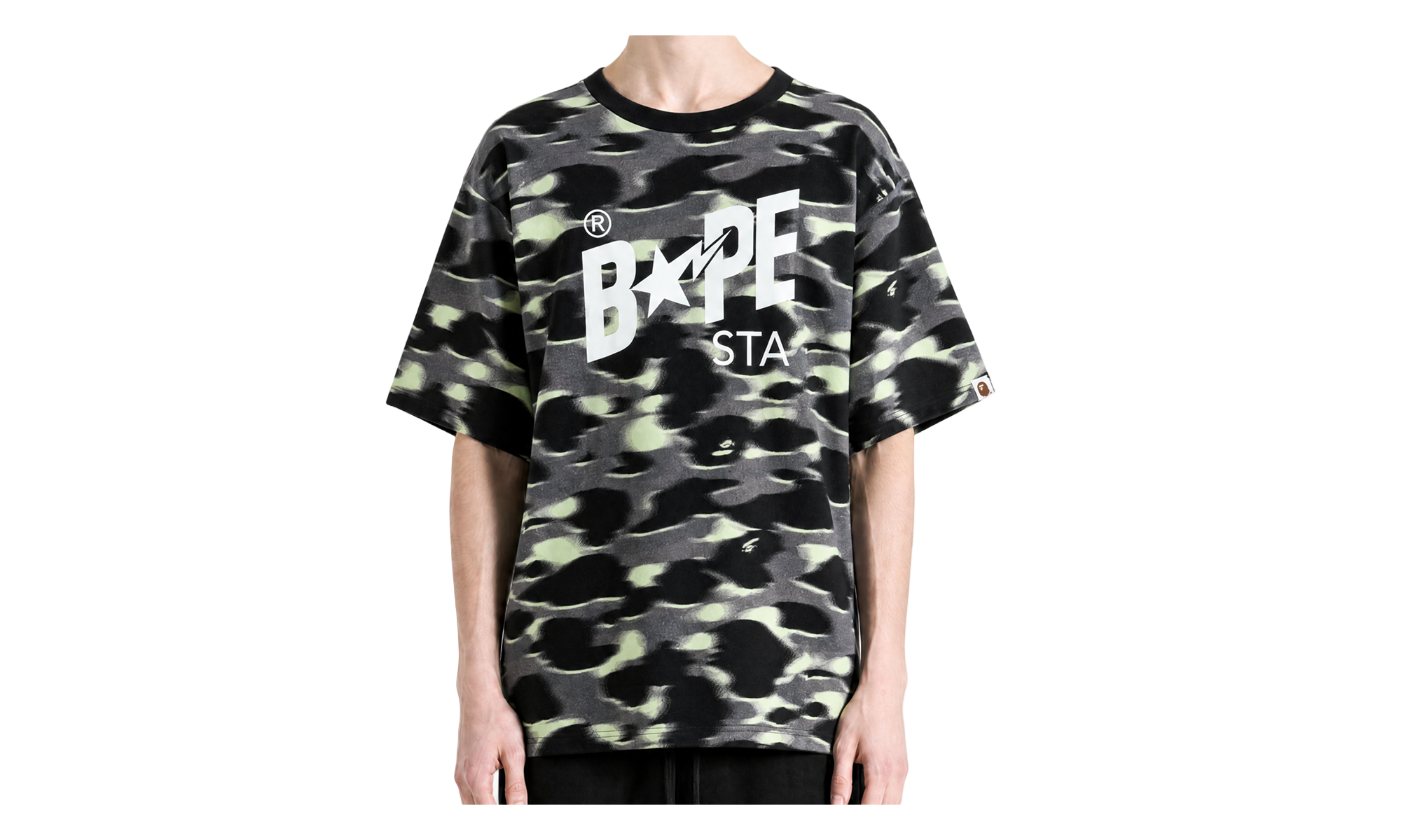 BAPE Screen Camo Sta Logo Tee Black 1M30109304 BLK