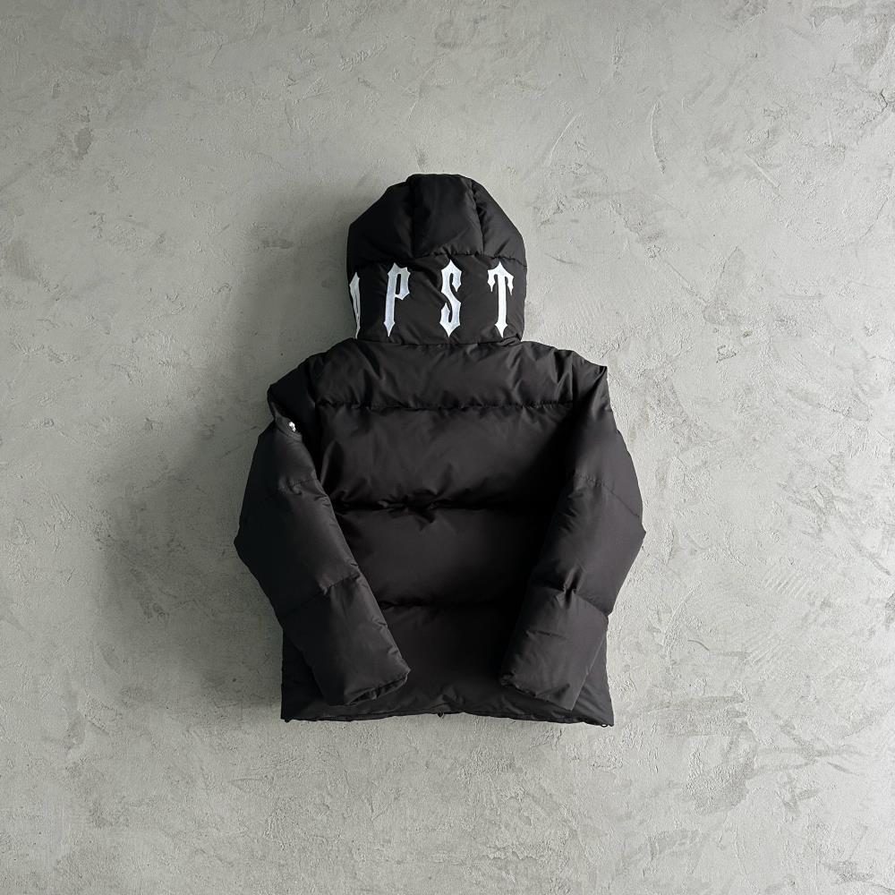 Trapstar Irongate Collar Puffer Jacket - Black/White Ironleague