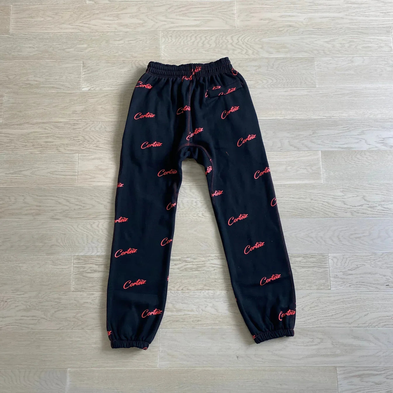Corteiz All Over Print Joggers - Black/Red Ironleague
