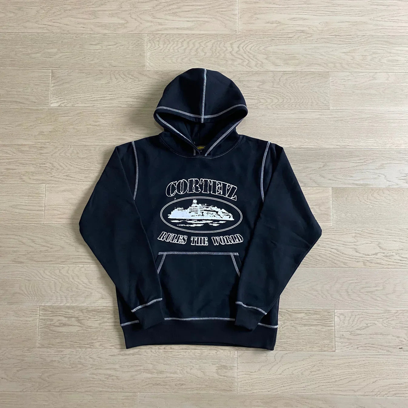 Corteiz Alcatraz Hoodie - Black/White Ironleague