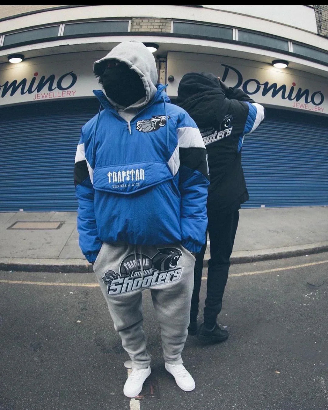 Trapstar 1/4 Zip Pullover Jacket - Blue Ironleague