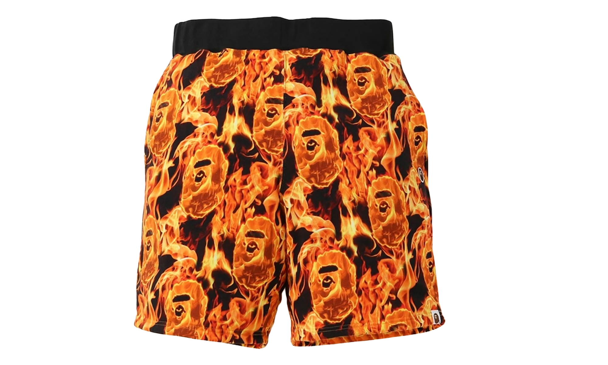 BAPE Flame Wide Sweat Shorts Orange 1G30 153 014 ORANGE
