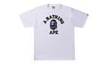 BAPE Check College T-Shirt White / Blue 84TJTEOM