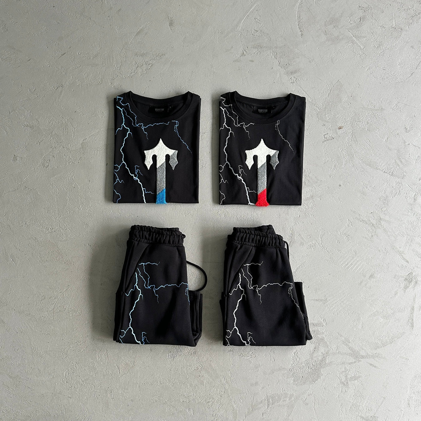 Trapstar Lightning Short Set - Red/Blue Ironleague