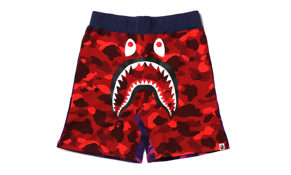BAPE Crazy Camo Shark Sweat Shorts Red 1I20 153 003 RED