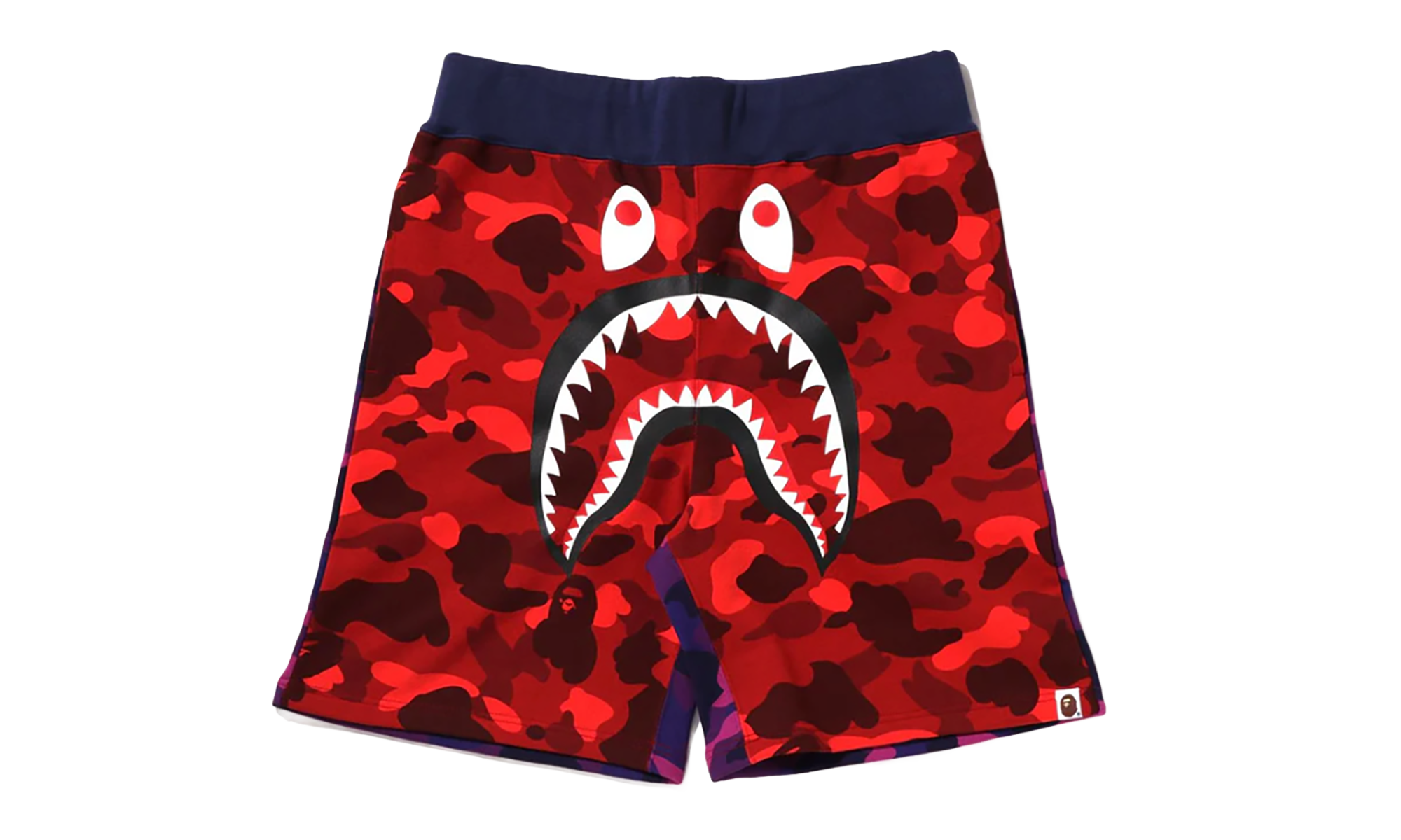 BAPE Crazy Camo Shark Sweat Shorts Red 1I20 153 003 RED