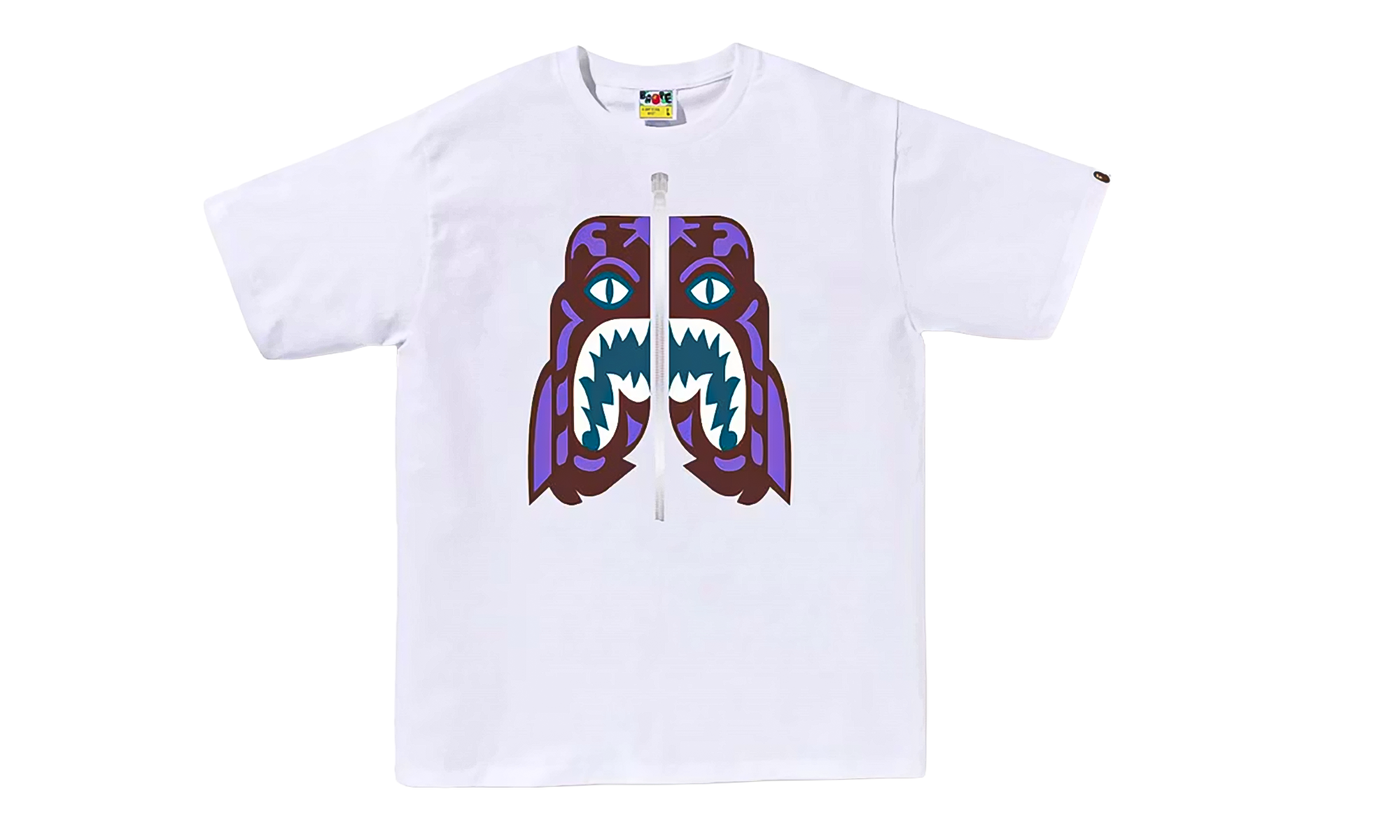 BAPE Colors Tiger T-Shirt White / Purple 1J30 110 057 WH