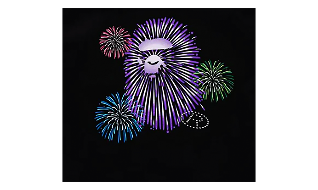 BAPE Ape Head Firework II Tee Black 1K72 110 012 BLACK
