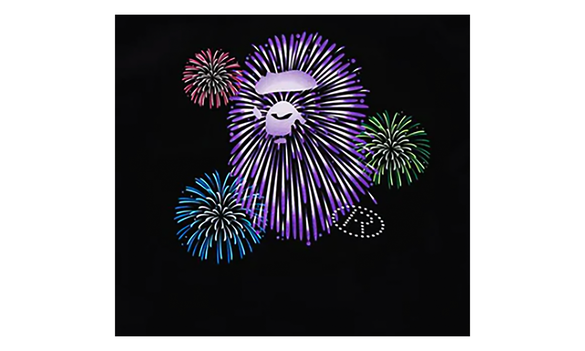BAPE Ape Head Firework II Tee Black 1K72 110 012 BLACK