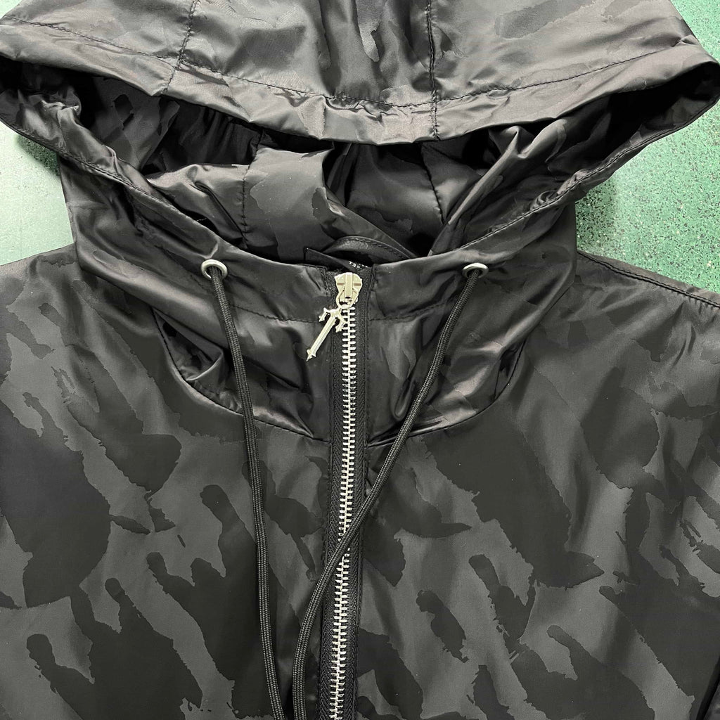 Trapstar Irongate T Jacquard Windbreaker - Black/Blue Ironleague