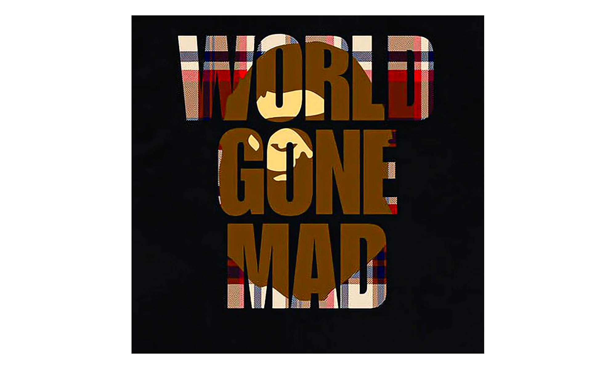 BAPE Check WGM Ape Head Overlap Tee Black 1J30 110 053 BLK