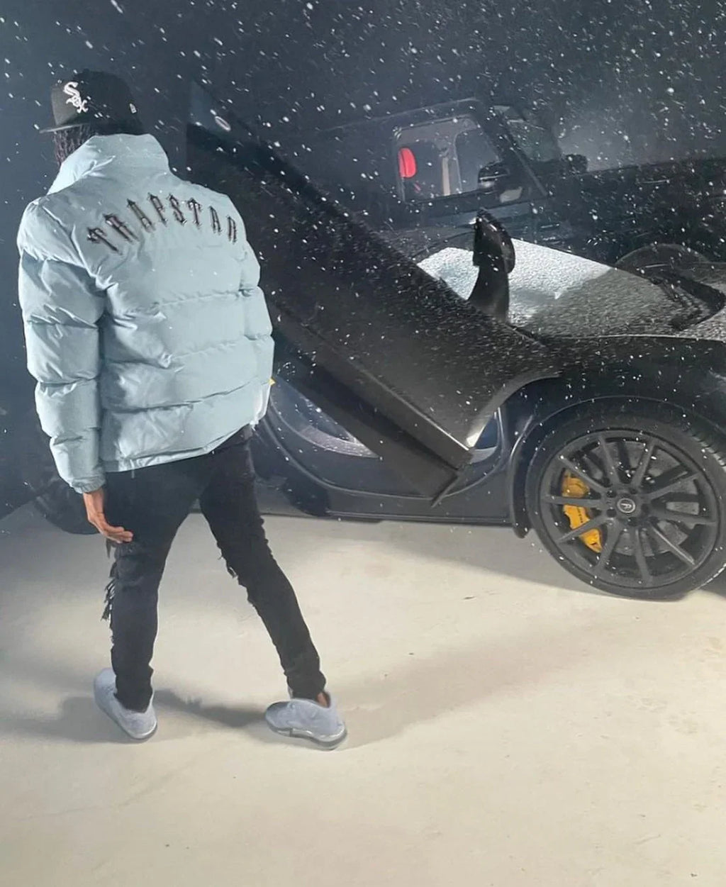 Trapstar Detachable Hooded Puffer Jacket - Ice Blue Ironleague