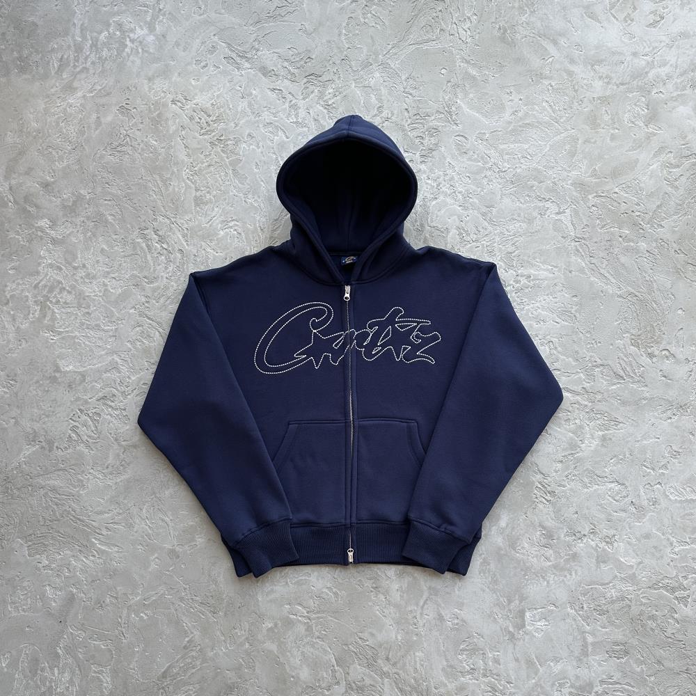 Corteiz Thick Stitch Allstarz Zip Set - Navy Blue Ironleague