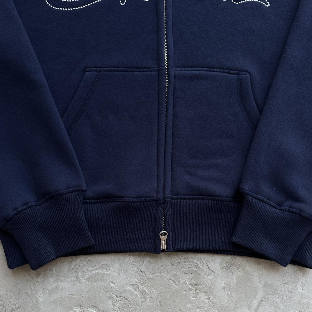 Corteiz Thick Stitch Allstarz Zip Set - Navy Blue Ironleague
