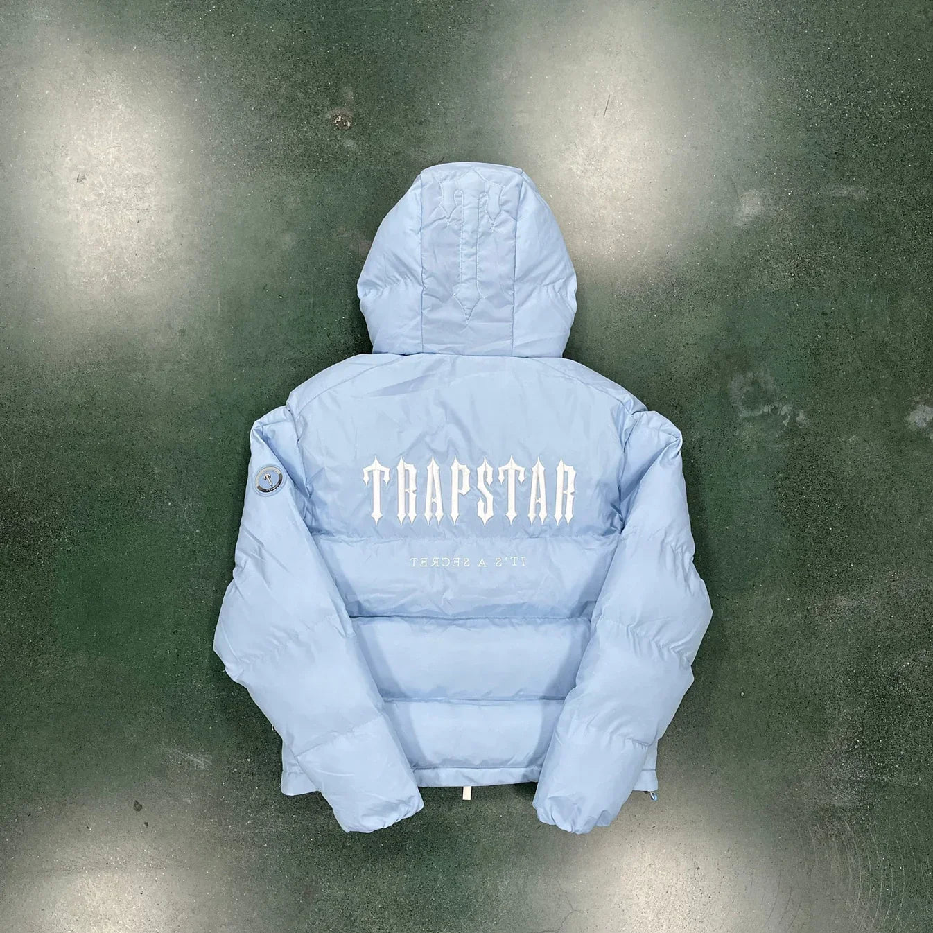 Trapstar Decoded Hooded Puffer 2.0 Jacket - Ice Blue Ironleague