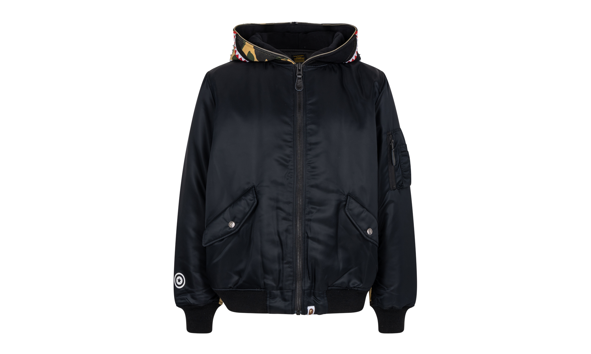 BAPE Shark Hoodie MA-1 Black Camo JK M141002 C