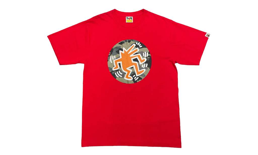 BAPE Keith Haring Short Sleeve T-Shirt Red BKHSSSTSR5