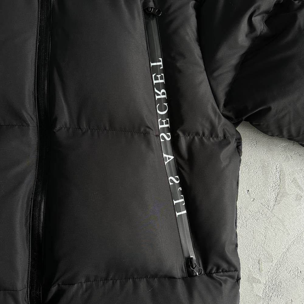 Trapstar Irongate Collar Puffer Jacket - Black/White Ironleague