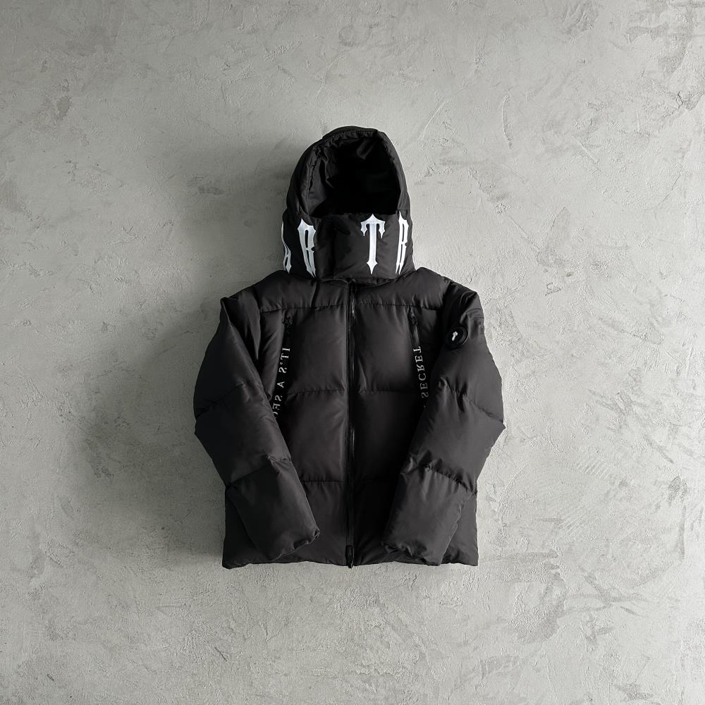 Trapstar Irongate Collar Puffer Jacket - Black/White Ironleague