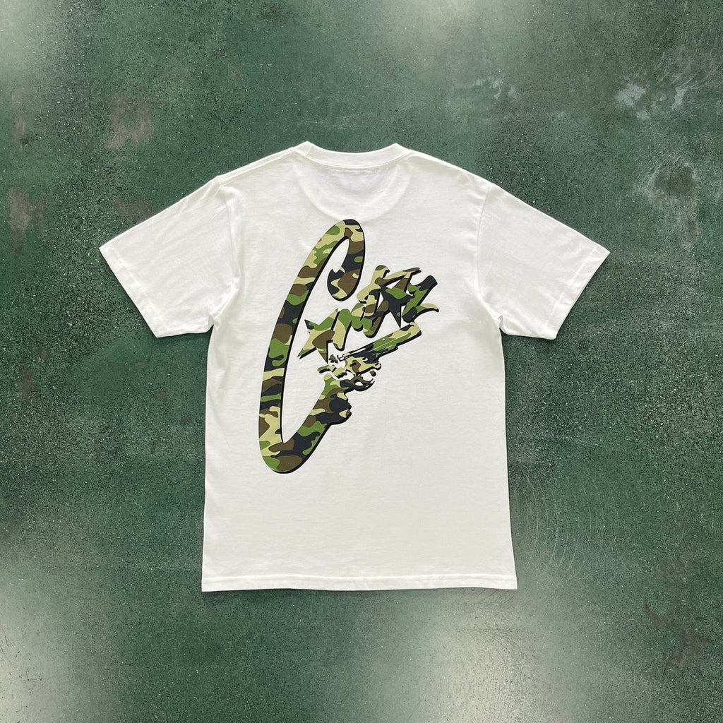 Corteiz Camo Gunslinger T-Shirt - Black/White Ironleague