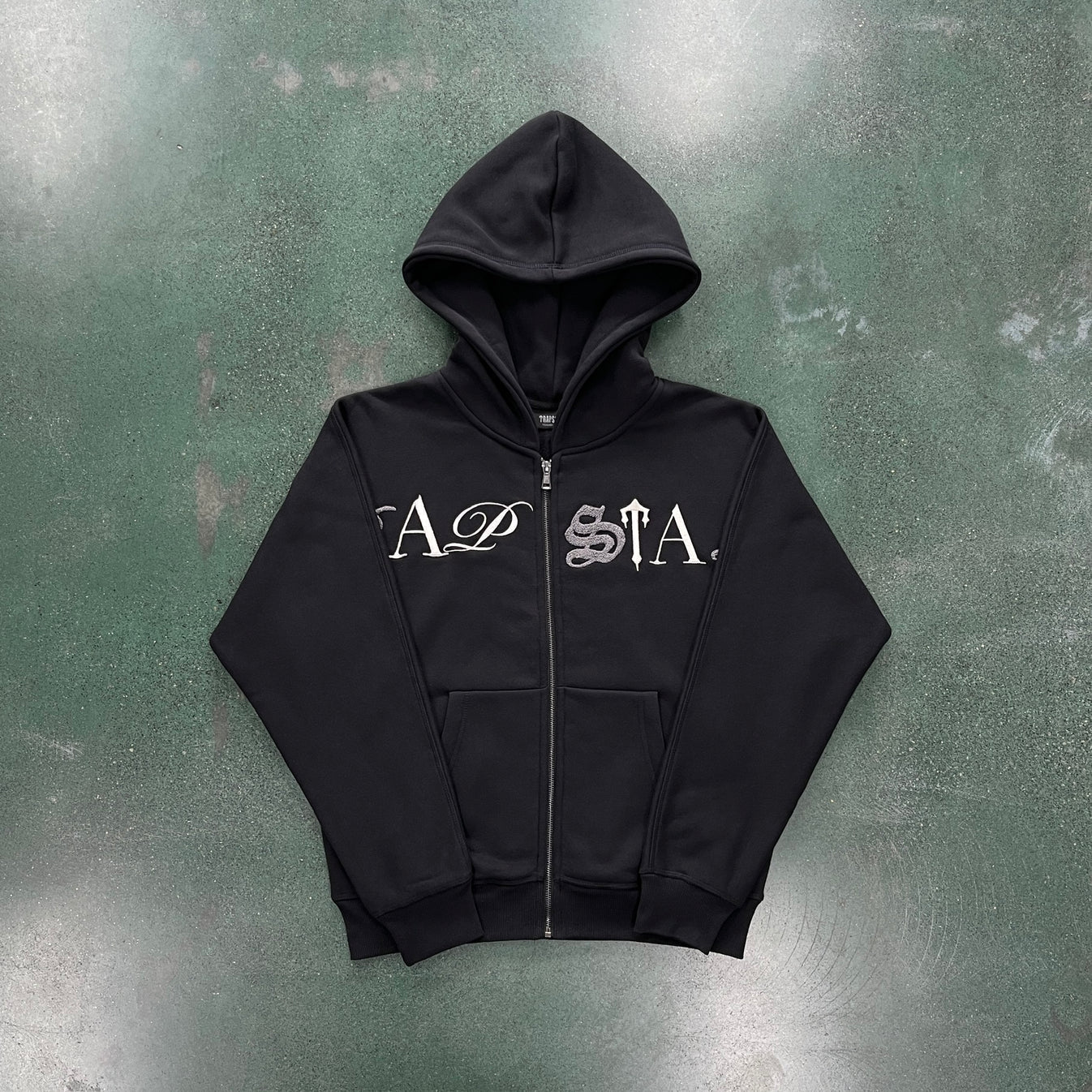 Trapstar Script Zip Through Tracksuit - Black Washed Ironleague