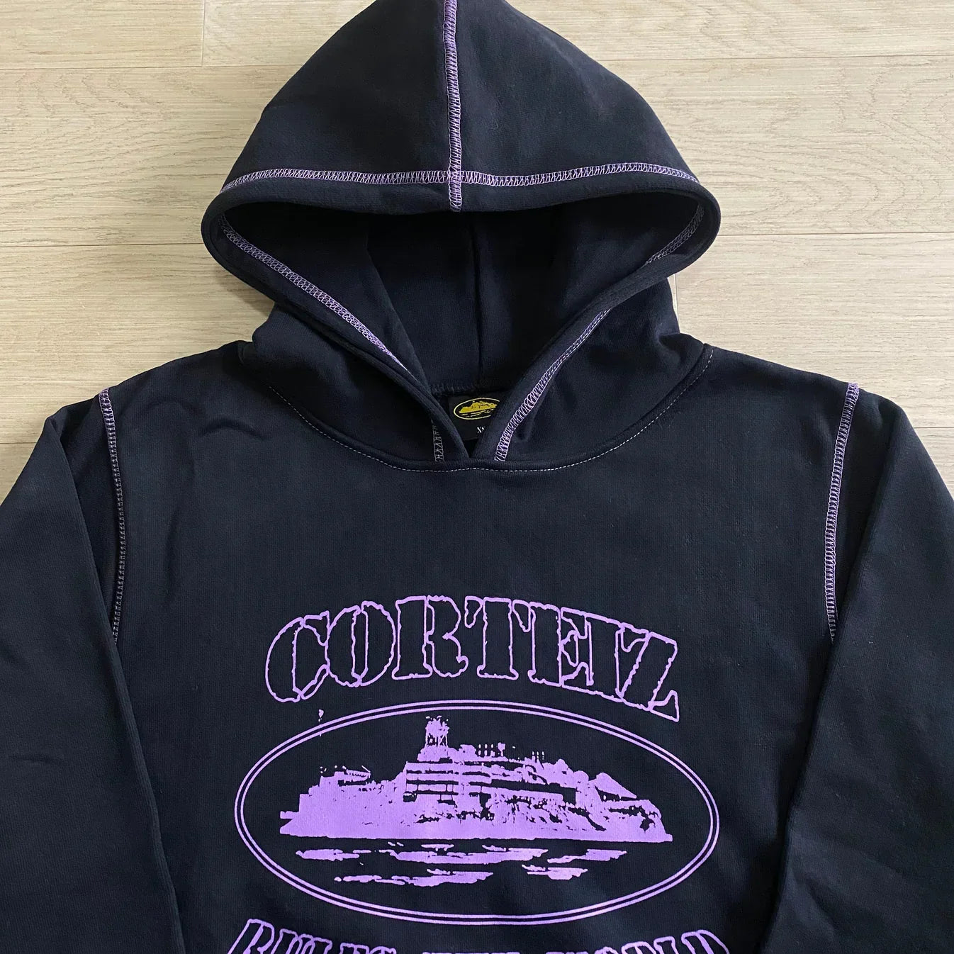 Corteiz Alcatraz Hoodie - Black/Purple Ironleague