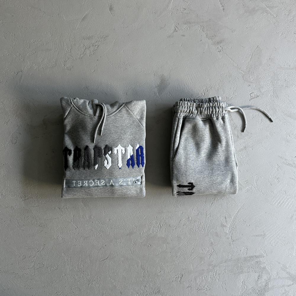 Trapstar Chenille Decoded 2.0 Tracksuit - Grey/Blue Ironleague
