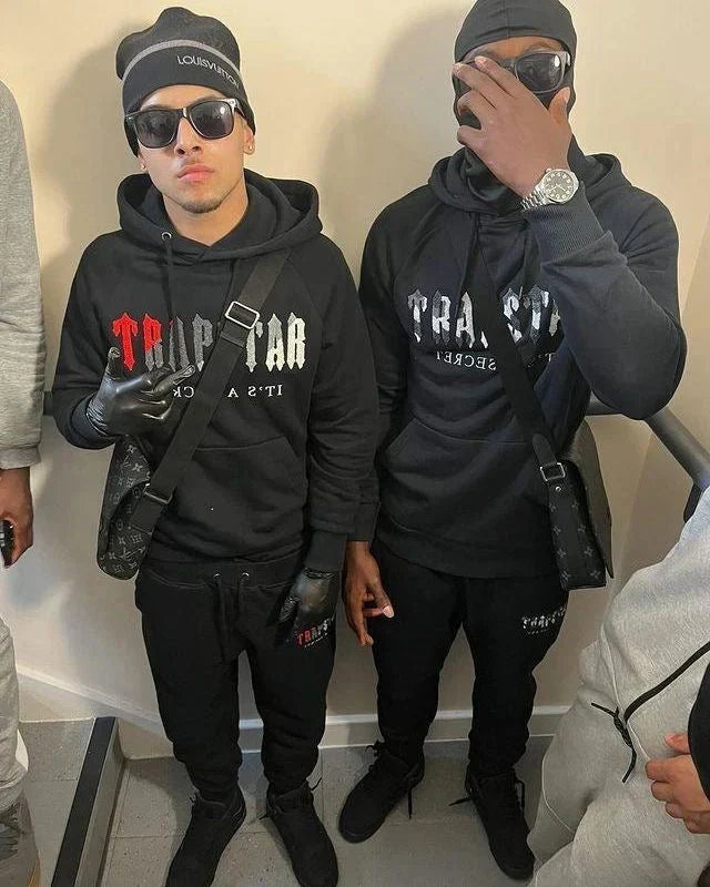 Trapstar Chenille Decoded Camo Logo Tracksuit - Grey/Black Ironleague