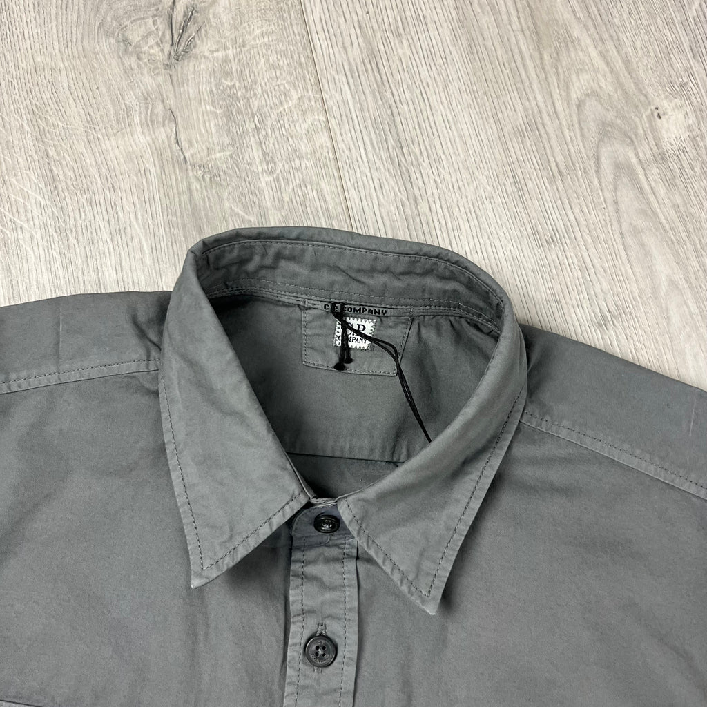 CP Company Button Overshirt - Smoked Pearl Ironleague