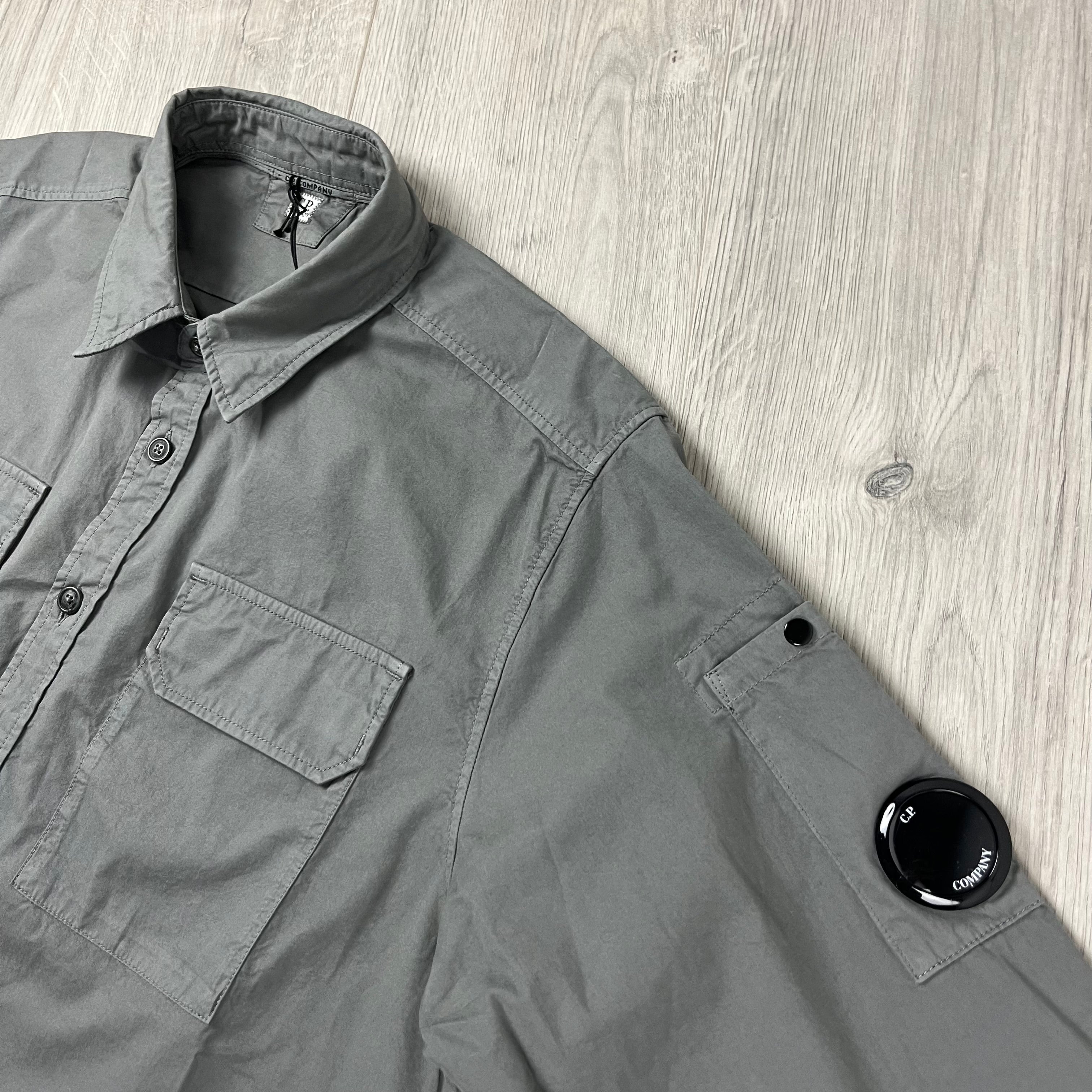 CP Company Button Overshirt - Smoked Pearl Ironleague