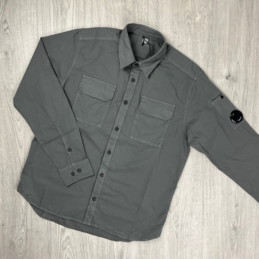 CP Company Button Overshirt - Smoked Pearl Ironleague