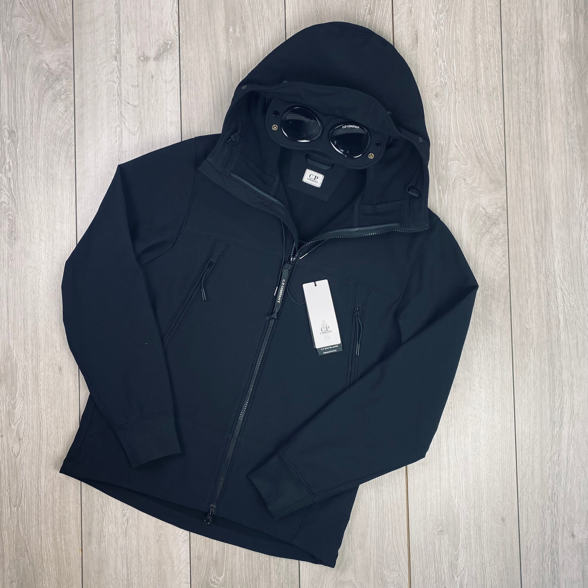 CP Company Shell Goggle Jacket - Black Ironleague