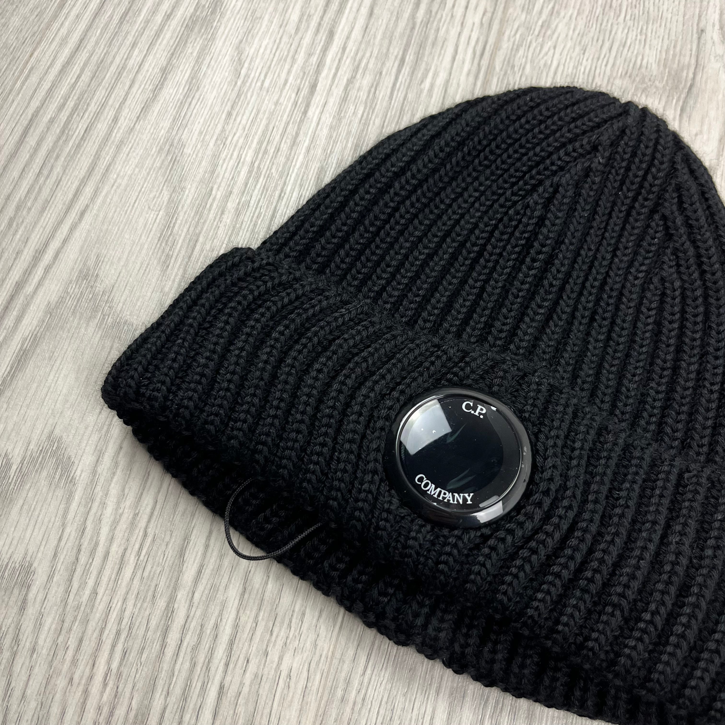 CP Company Lens Beanie - Black Ironleague