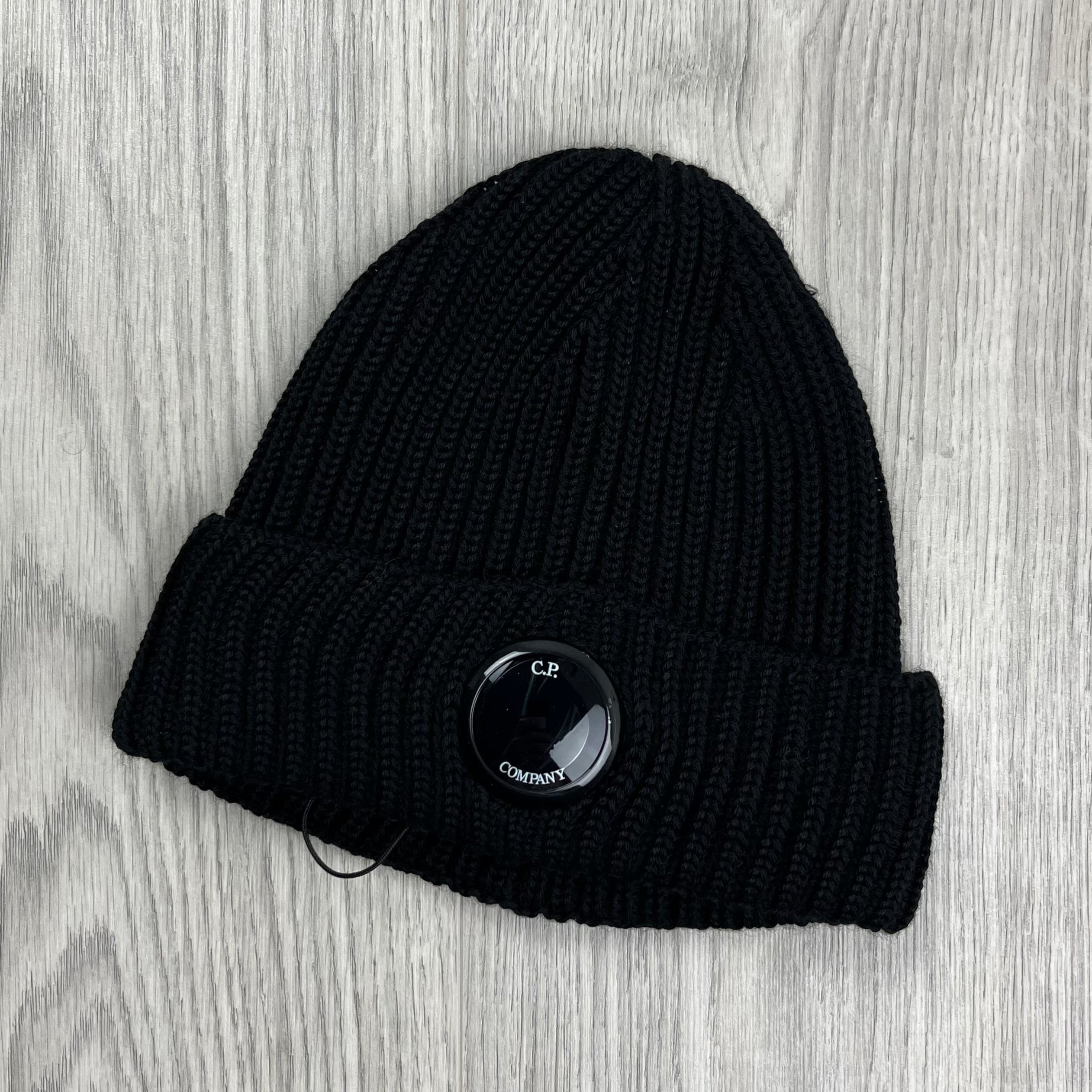 CP Company Lens Beanie - Black Ironleague