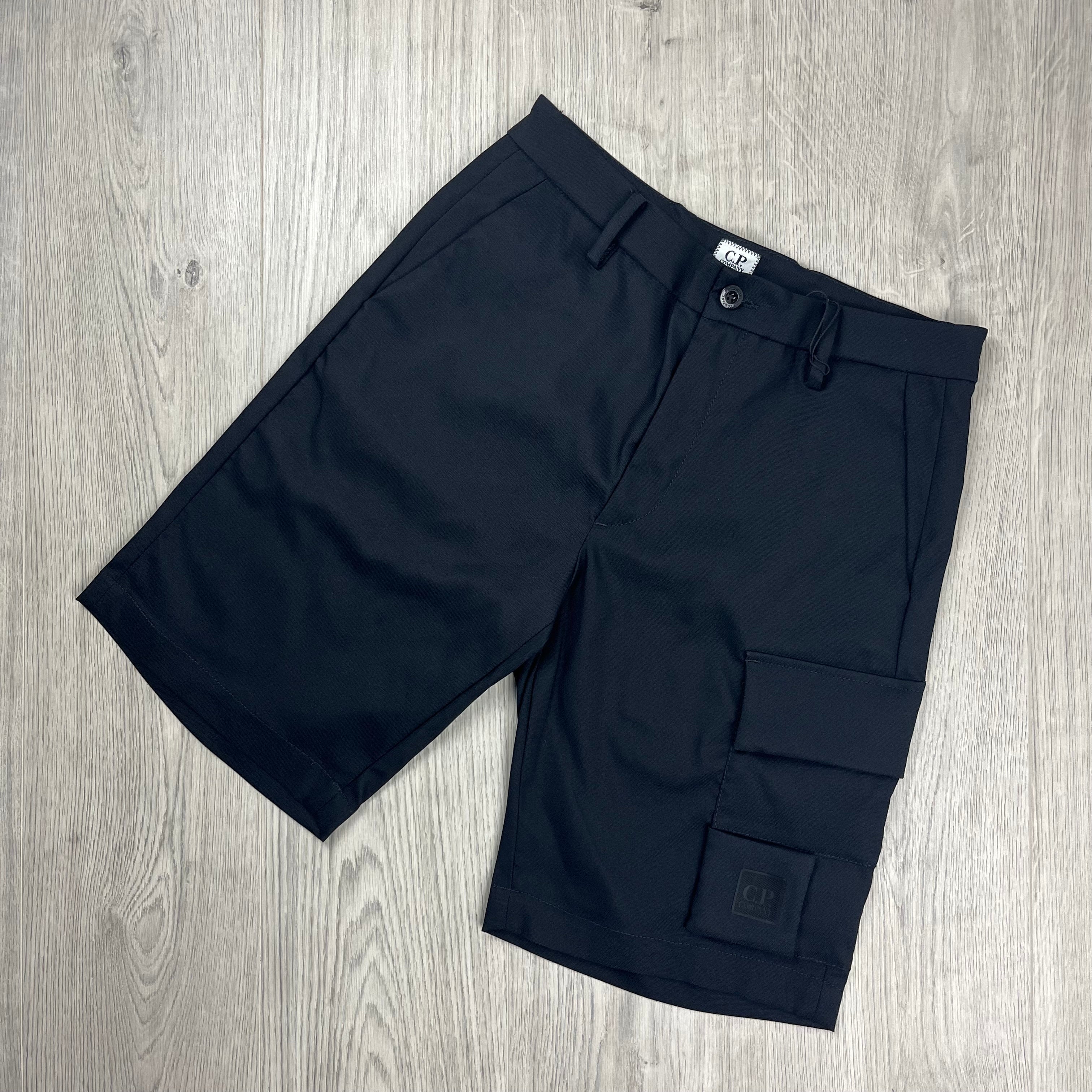 CP Company Metropolis Cargo Shorts - Black Ironleague