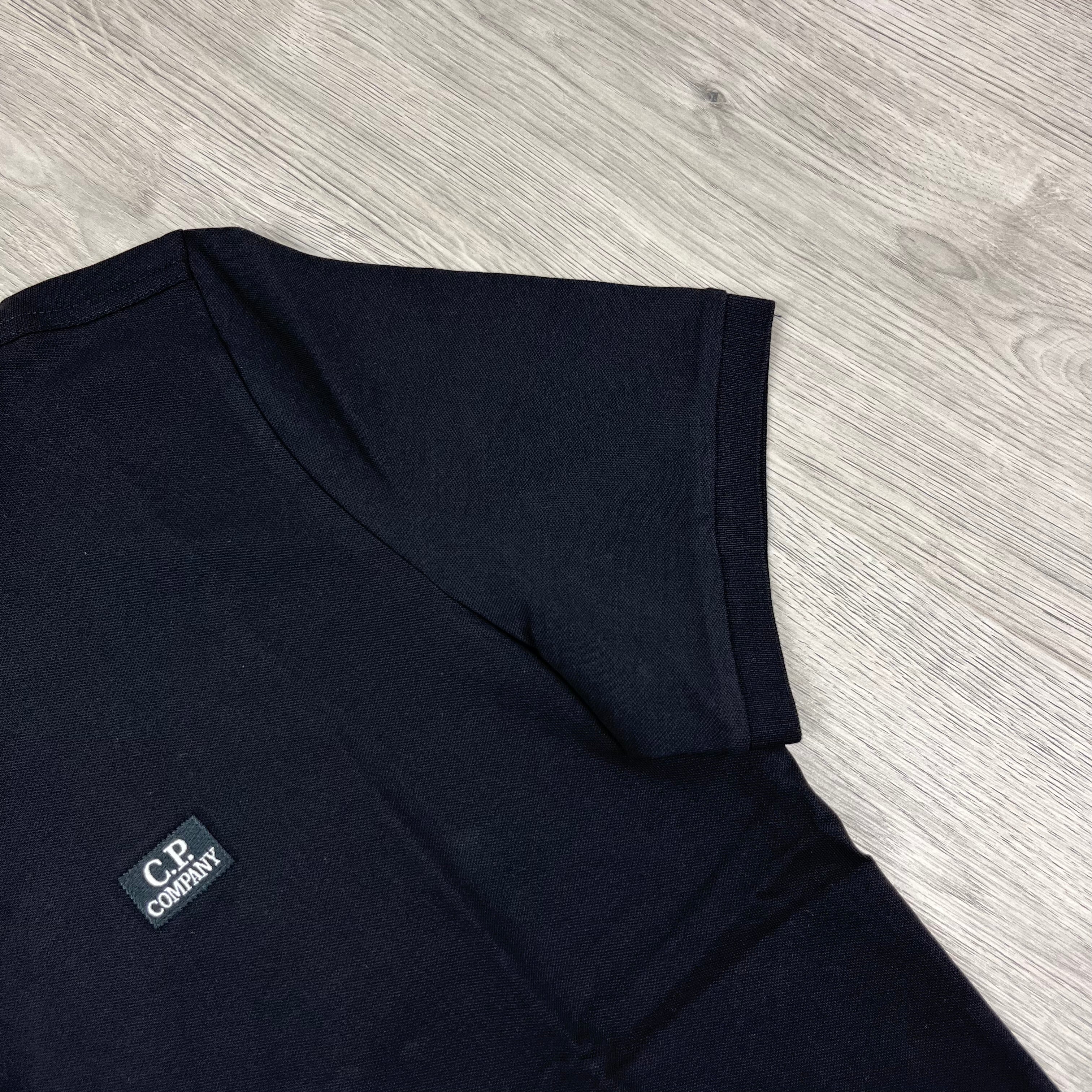 CP Company Piquet Polo Shirt - Black Ironleague