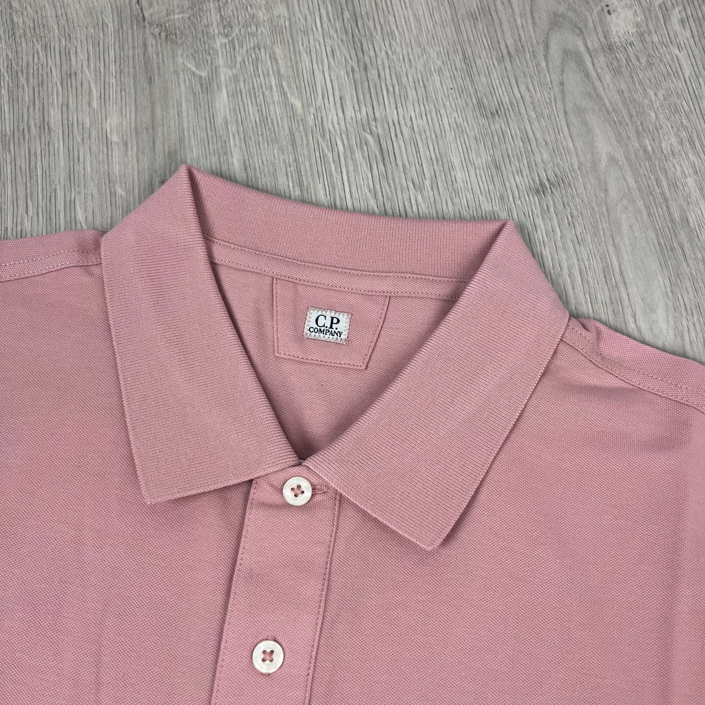 CP Company Piquet Polo Shirt - Misty Rose Ironleague